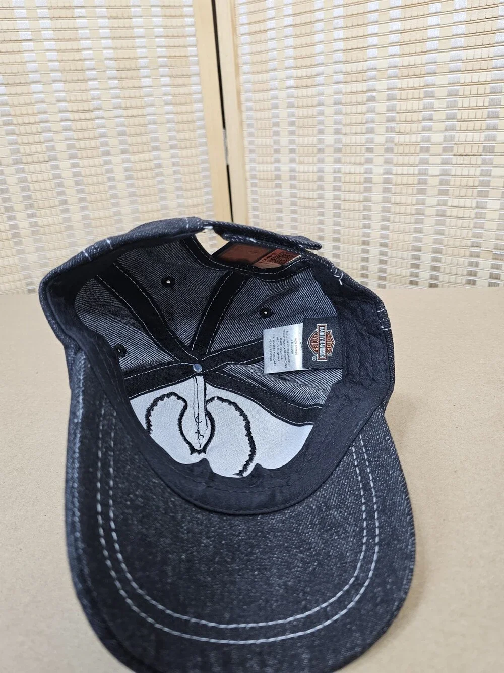 Harley-Davidson Toddler Hat 2-4T Black Denim Orange Eagle Patch